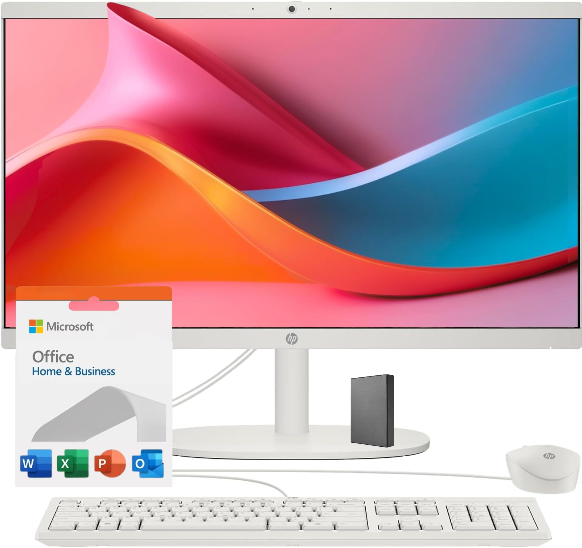 HP All-In-One 22 DG0012 I3/8GO/512 SSD/DVD/22" 13E WIN11 Blanc