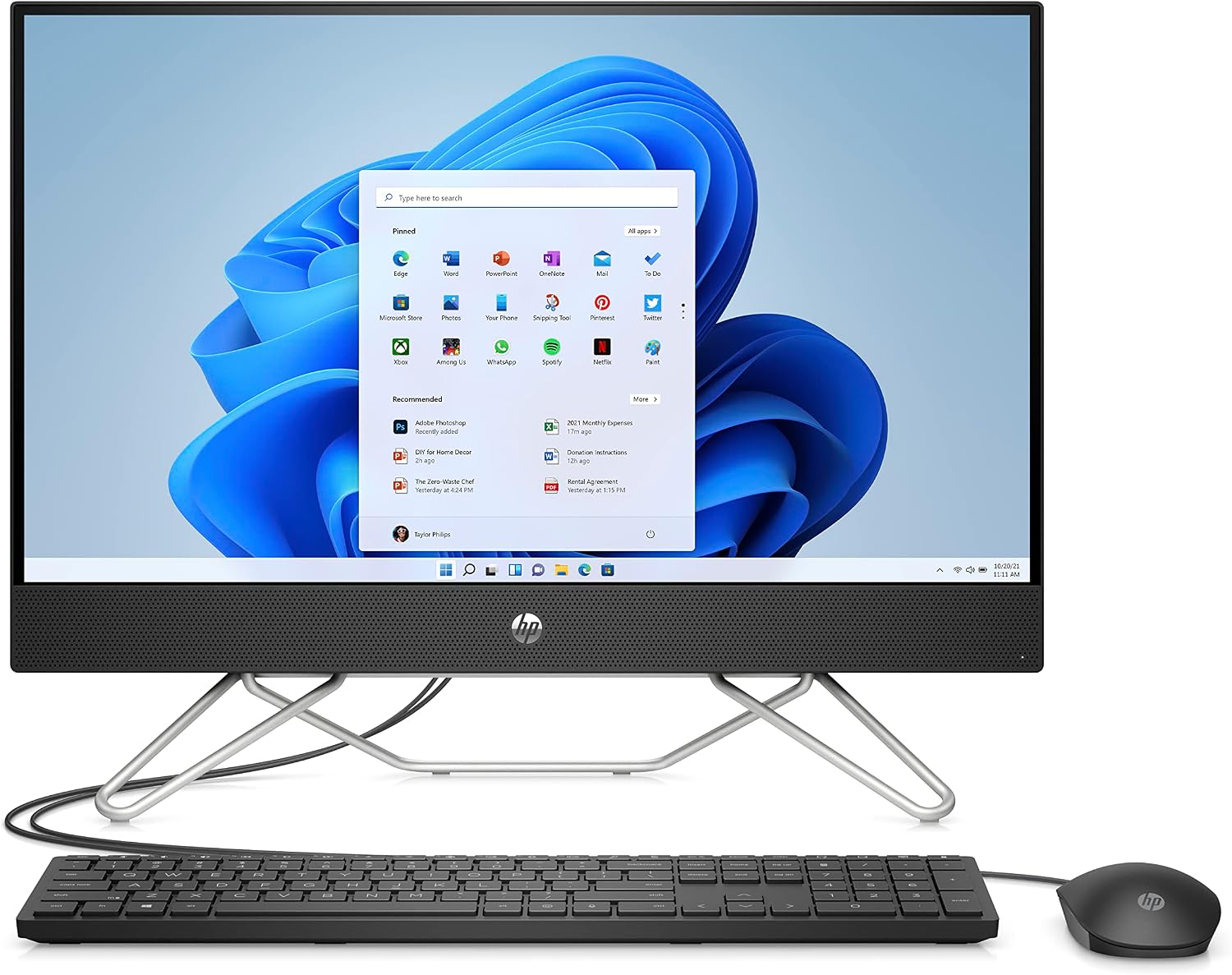 HP All-In-One 24 CB1010NY I3/4GO/256 SSD/DVD/24" 13E Blanc