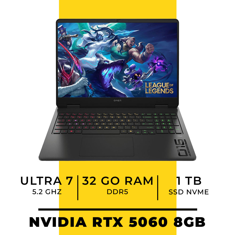 HP Omen 16 AM0015 Ultra 7/16GO/1TO SSD/8GO RTX 5060/15E/WIN11