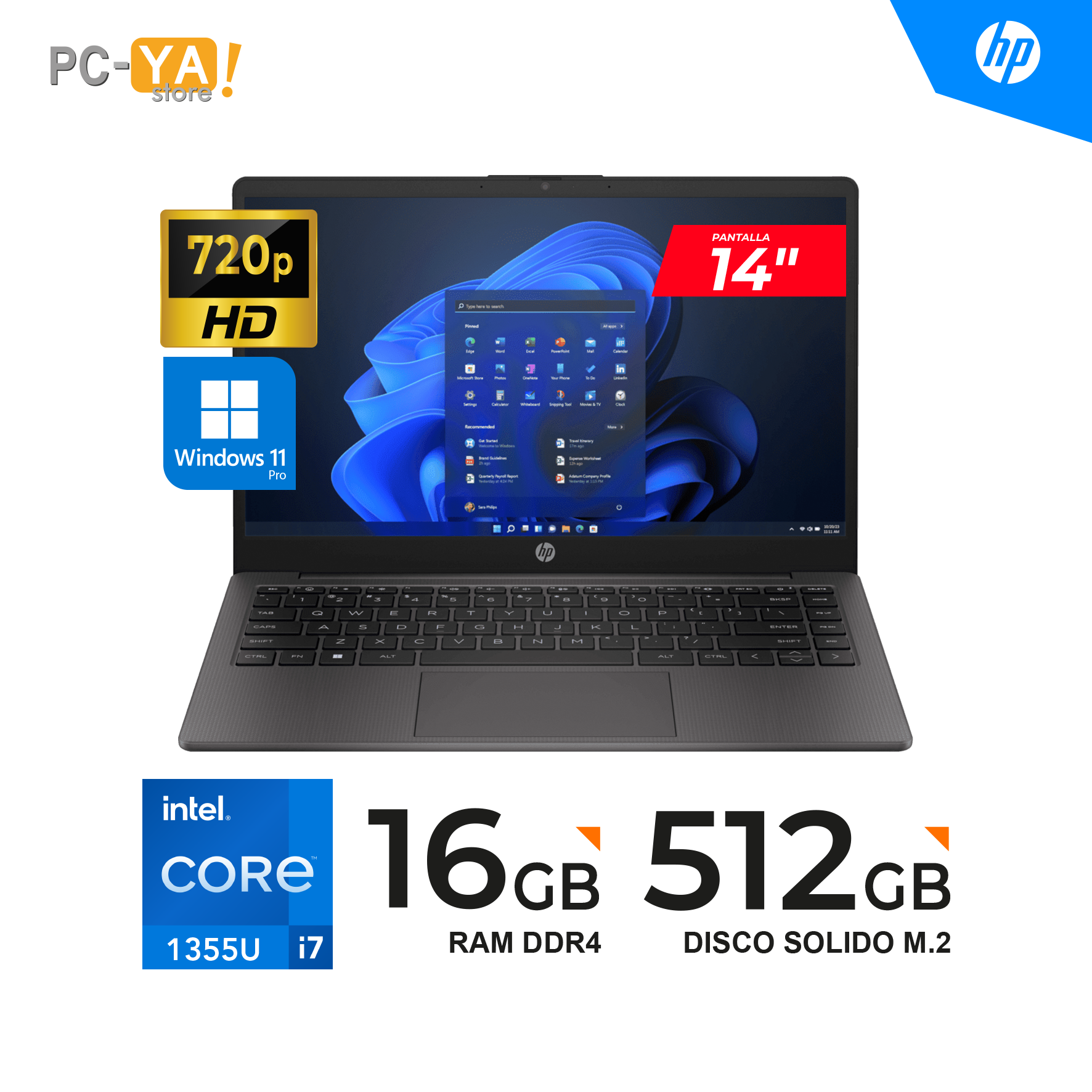 HP 240 G10 I7/8GO/512 SSD/WIN11/14"/13E (clavier FR)